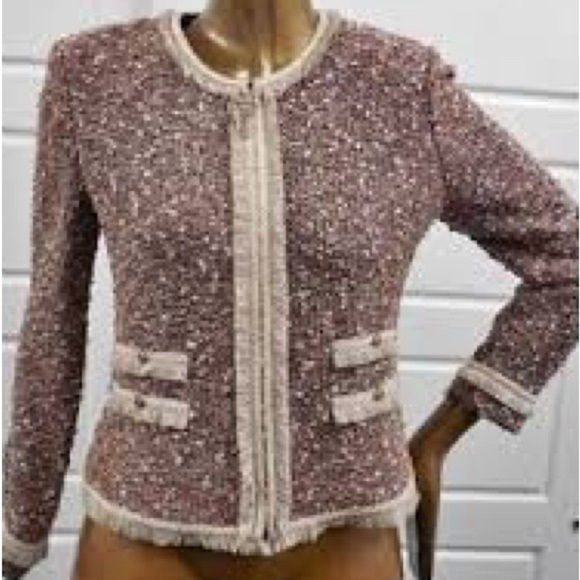 St John Collection Santana Knit Copper Multi Fantasy Tweed Jacket - Picture 1 of 16